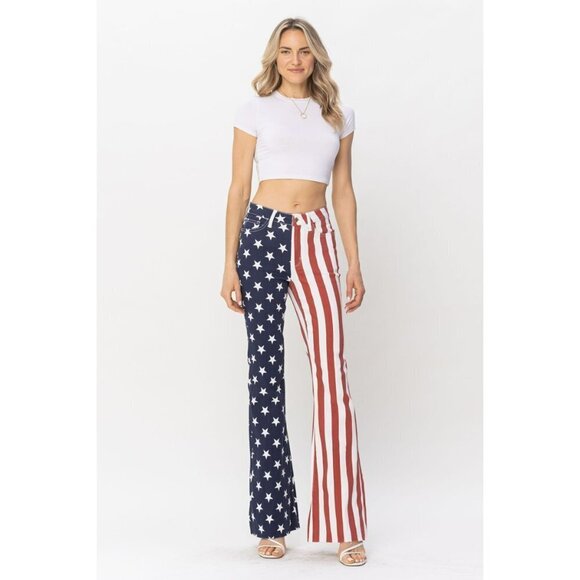 Judy Blue Americana Flag Flare Jeans - Picture 3 of 8
